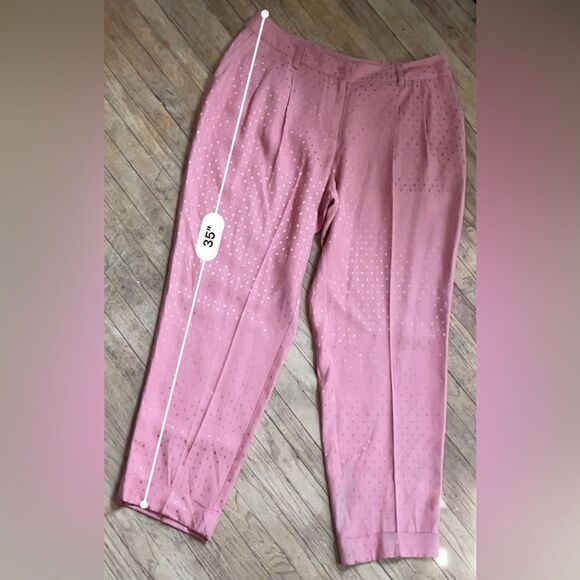 Chico’s Size 1 (U.S. 8) Jacquard Pleated Cuff Ankle Pants • Zipper & Button FLAW - Picture 8 of 15